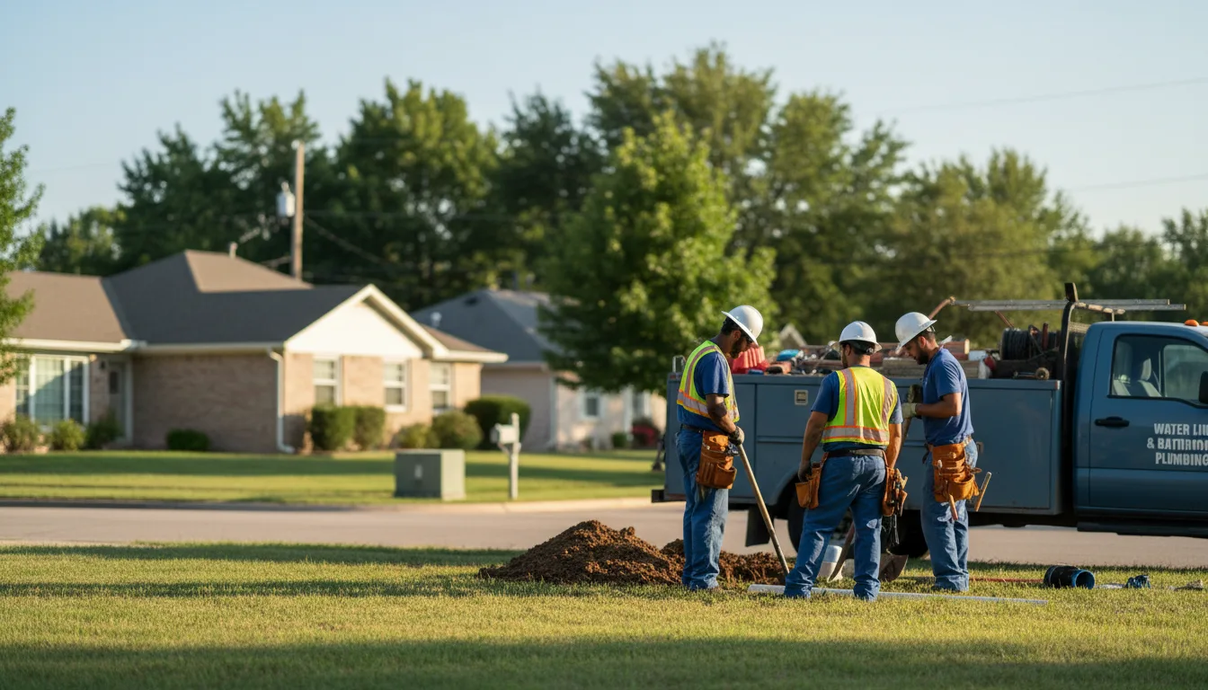 Residential water line and bathroom plumbing service in Mark Center, OH